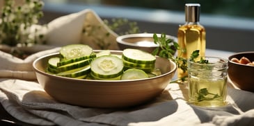 a bowl of cucumber slices