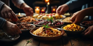 a table full of food