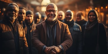 a group of men standing together