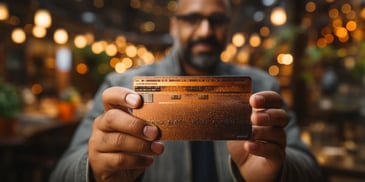 a person holding a credit card