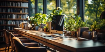 a computer on a desk