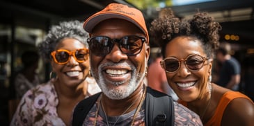 a group of people smiling for the camera