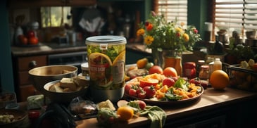 a table with food on it