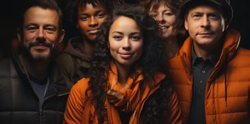 a group of people posing for a photo