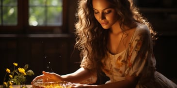 a person washing her hands