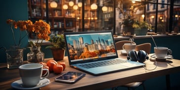 a laptop on a table