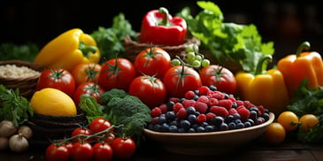 a bowl of fruit and vegetables