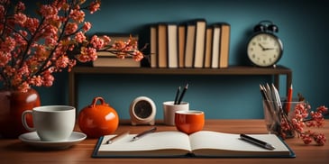 a book on a table