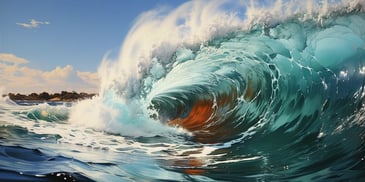 a large wave in the ocean