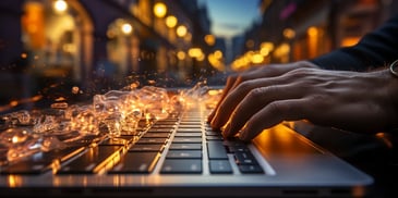 hands typing on a keyboard