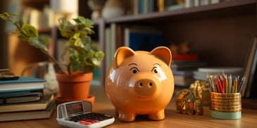 a piggy bank on a table