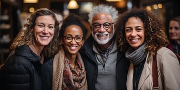 a group of people posing for a photo