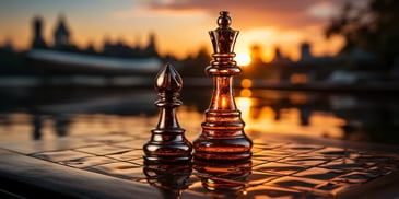 a chess pieces on a table