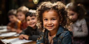 a group of children smiling