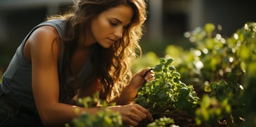 a person in a garden