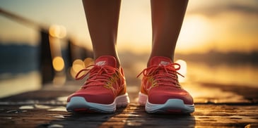 a close up of a pair of red shoes