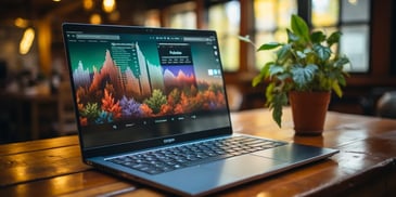 a laptop on a table