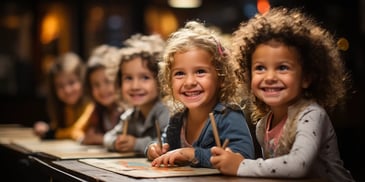 a group of children smiling at the camera