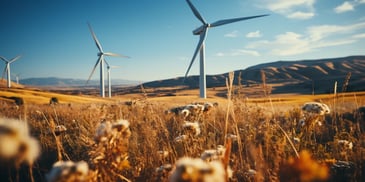 a wind turbines in a field