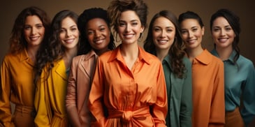 a group of women standing together