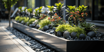 garden-bed-with-pebbles